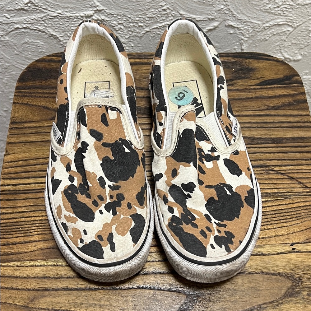 Slip-On Shoes with Cow Print